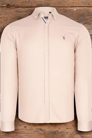 G674 DEWBERRY MEN'S SHIRT-PLAIN BEIGE