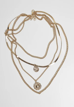 Flat layering necklace - gold colors