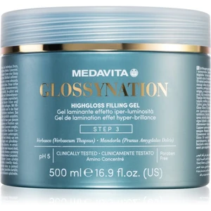 Medavita Glossynation Highgloss Filling Gel gél na vlasy laminovací gel se zrcadlovým efektem 500 ml