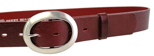 Penny Belts Dámsky kožený opasok 11895 Tmavo Červený 115 cm