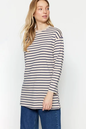 Trendyol Mink Striped Knitted Tunic