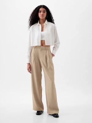 Beige 365 High Waisted Trousers GAP