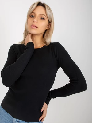 Black women's classic sweater with viscose