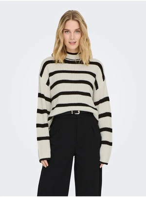 Black and cream ladies striped sweater JDY Justyna - Women