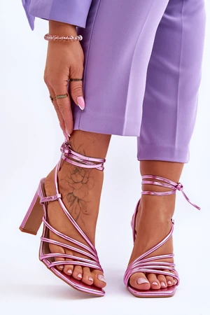 Fashionable Heeled Sandals Tessoro Pink