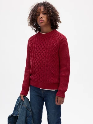 Red boys' braided sweater GAP