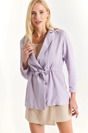 armonika Women's Lilac Waist Pleated Oversized Jacket