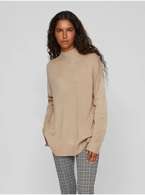 Beige womens oversize sweater VILA Reggie - Women