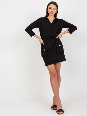 Black clutch sweatshirt dress with pockets from OCH BELLA