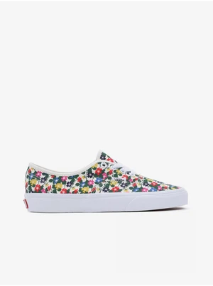 White Women's Floral Canvas Sneakers VANS Authentic - Women