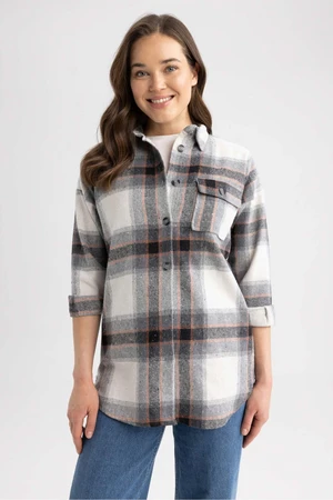 DEFACTO Regular Fit Flannel Long Sleeve Tunic