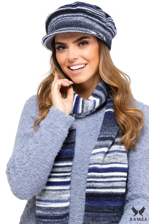 Kamea Woman's Set Beret&Scarf K.19.238.12 Navy Blue