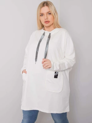 Ecru plus size tunic with pockets