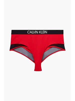 Červený spodný diel plaviek High Waist Bikini Calvin Klein Underwear