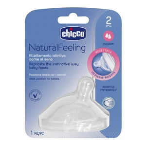 Chicco Natural Feeling Dudlík na láhev silikonový střední průtok 1 ks