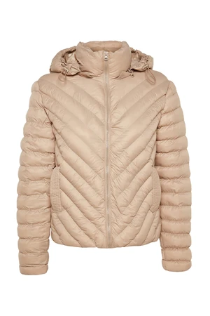 Trendyol Beige Fitted Inflatable Jacket With A Hood