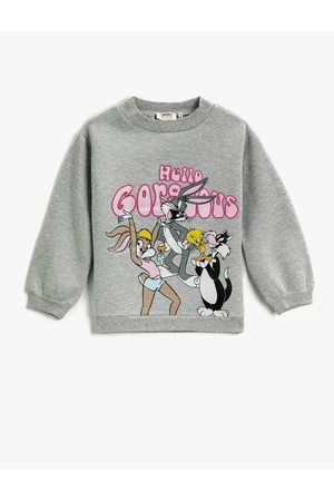 Koton Looney Tunes Printed Sweatshirt Licensed Half Turtleneck Long Sleeved