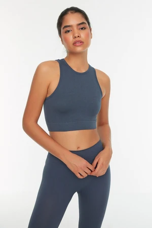 Trendyol Indigo Seamless/Seamless Ribbed and Lightly Supported/Shaping Sports Bra