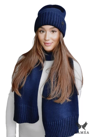 Női szett Kamea Kamea_Set_Hat&Scarf_K.22.254.12_Navy_Blue