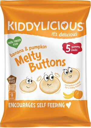 KIDDYLICIOUS Ovocno - zeleninové knoflíčky Banán s dýní 5 x 6 g