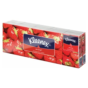 KLEENEX Papírové kapesníky 2-vrstvé Jahoda 10 x 10 ks