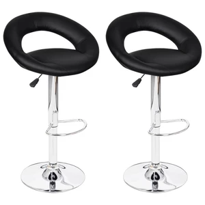 Bar Stools 2 pcs Black Faux Leather