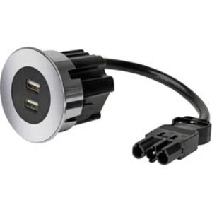 Vestavná zásuvka Kopp 939705010 s USB, IP20, nerezová ocel