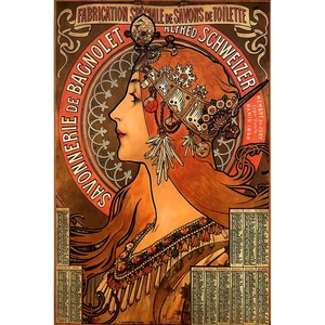 Reprodukcia obrazu Alfons Mucha - Savonnerie de Bagnolet, 40 × 60 cm