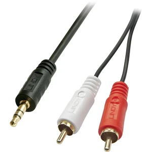 LINDY 35682 cinch / jack audio prepojovací kábel [2x cinch zástrčka - 1x jack zástrčka 3,5 mm] 3.00 m čierna