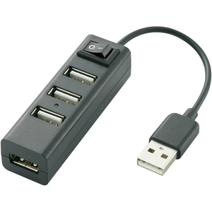 Renkforce Slim 4 porty USB 2.0 hub  čierna