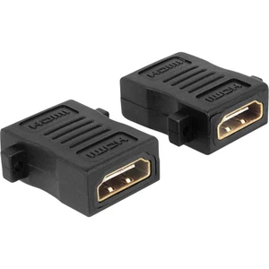 Delock 65509 HDMI adaptér [1x HDMI zásuvka - 1x HDMI zásuvka] čierna možno skrutkovať, pozlátené kontakty