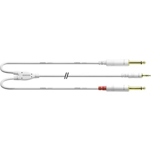 Cordial  audio káblový adaptér [1x jack zástrčka 3,5 mm - 2x jack zástrčka 6,35 mm] 1.50 m biela