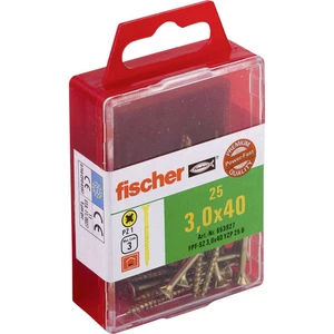 Fischer  653927 skrutka so zápustnou hlavou 3 mm 40 mm krížová dražka Pozidriv     glavanizované zinkom 25 ks