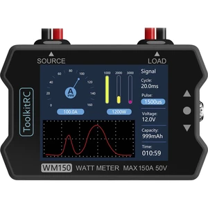 Toolkit RC  wattmeter a analyzátor napájanie Zásuvný systém: otvorené káblové koncovky