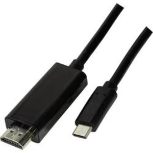 HDMI / USB kabel LogiLink [1x USB-C™ zástrčka - 1x HDMI zástrčka] černá 3.00 m