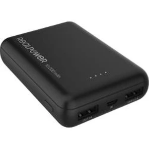 Powerbanka RealPower PB-10000, Li-Pol 10000 mAh, černá