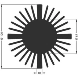 LED chladič Fischer Elektronik SK 599 25 SA 10021865, 1.9 K/W, (Ø x v) 120 mm x 25 mm