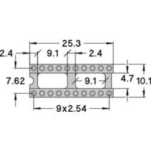 Patice pro IO Preci Dip 110-83-320-41-001101, 20pól., 7,62 mm, pozlacené kontakty