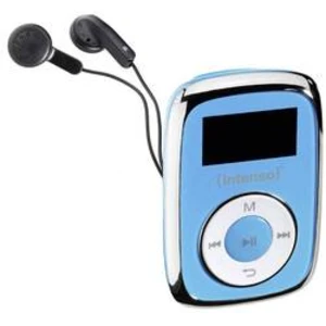 MP3 přehrávač Intenso Music Movers, 8 GB, upevňovací klip, modrá