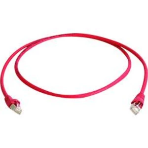 RJ45 (křížený) síťový kabel CAT 6A S/FTP 1.00 m červená samozhášecí, bez halogenů Telegärtner