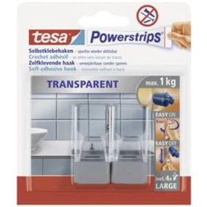 Pásky tesa® háček transparentní transparentní, chrom 58812-0-0 tesa Množství: 2 ks