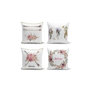 Súprava 4 dekoratívnych obliečok na vankúše Minimalist Cushion Covers Flower Key, 45 x 45 cm