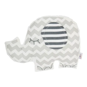 Sivý detský vankúšik s prímesou bavlny Mike & Co. NEW YORK Pillow Toy Elephant, 34 x 24 cm