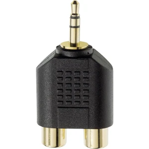 Inakustik 0081381 81381 jack / cinch audio Y adaptér [1x jack zástrčka 3,5 mm - 2x cinch zásuvka] čierna