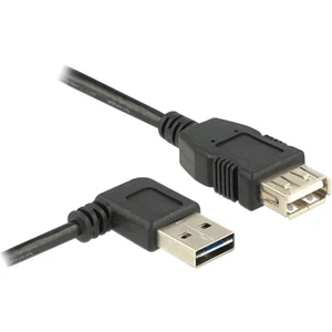 USB 2.0 predlžovací kábel sklonený byt [1x USB 2.0 zástrčka A - 1x USB 2.0 zásuvka A] 2.00 m čierna obojstranne zapojite