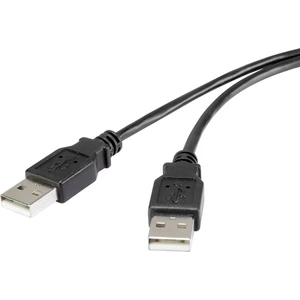 Renkforce #####USB-Kabel USB 2.0 #####USB-A Stecker, #####USB-A Stecker 1.80 m čierna pozlátené kontakty