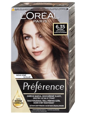 Permanentní barva Loréal Préférence 6.35 světle kaštanová - L’Oréal Paris + dárek zdarma