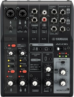 Yamaha AG06 MK2 BK Table de mixage analogique