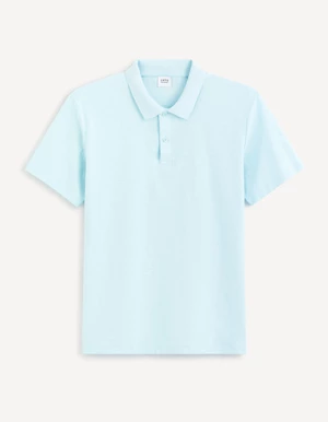 Tyrkysové pánské basic polo tričko Celio Feflame