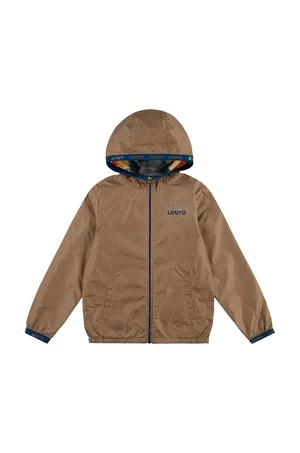 Detská bunda Levi's LVB REVERSIBLE BOY'S WIND JKT hnedá farba